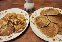 
			
				                                The sour cream pancakes to the left are made with all-purpose flour, and our test cook couldnt resist whipping up another batch, the one on the right, with whole-wheat flour.
                                 Mary Therese Biebel | Times Leader Photo

			
		
